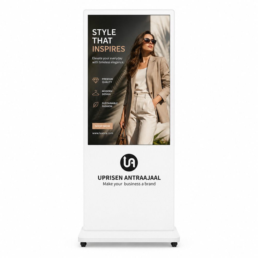 43 Inch 2 Plus 16 GB White I Shape Digital Storage Standee