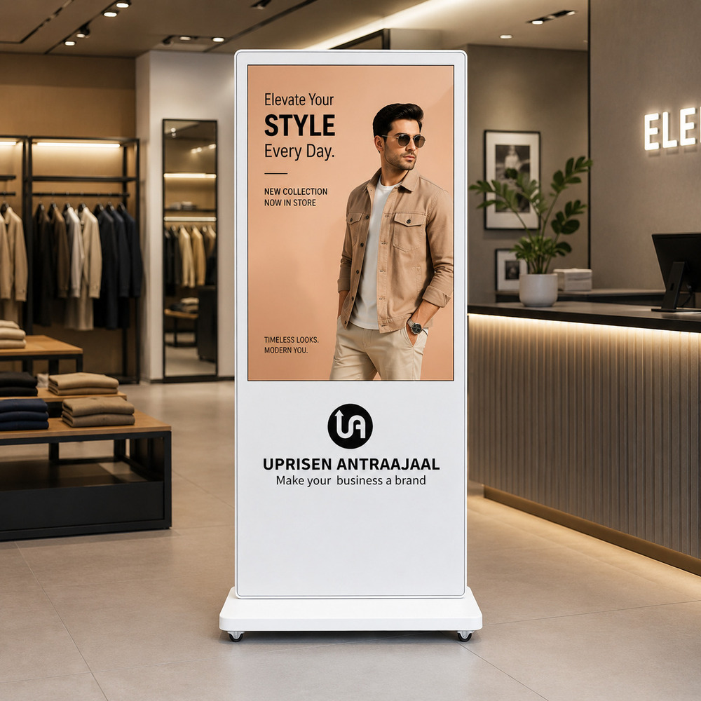 43 Inch 2 Plus 16 GB White I Shape Digital Storage Standee