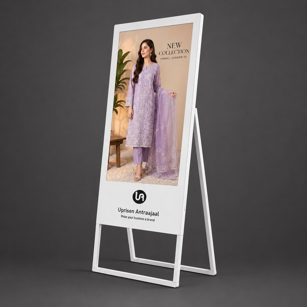 43 Inch White A Shape Digital Standee