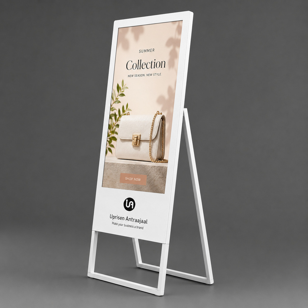 43 Inch White A Shape Digital Standee