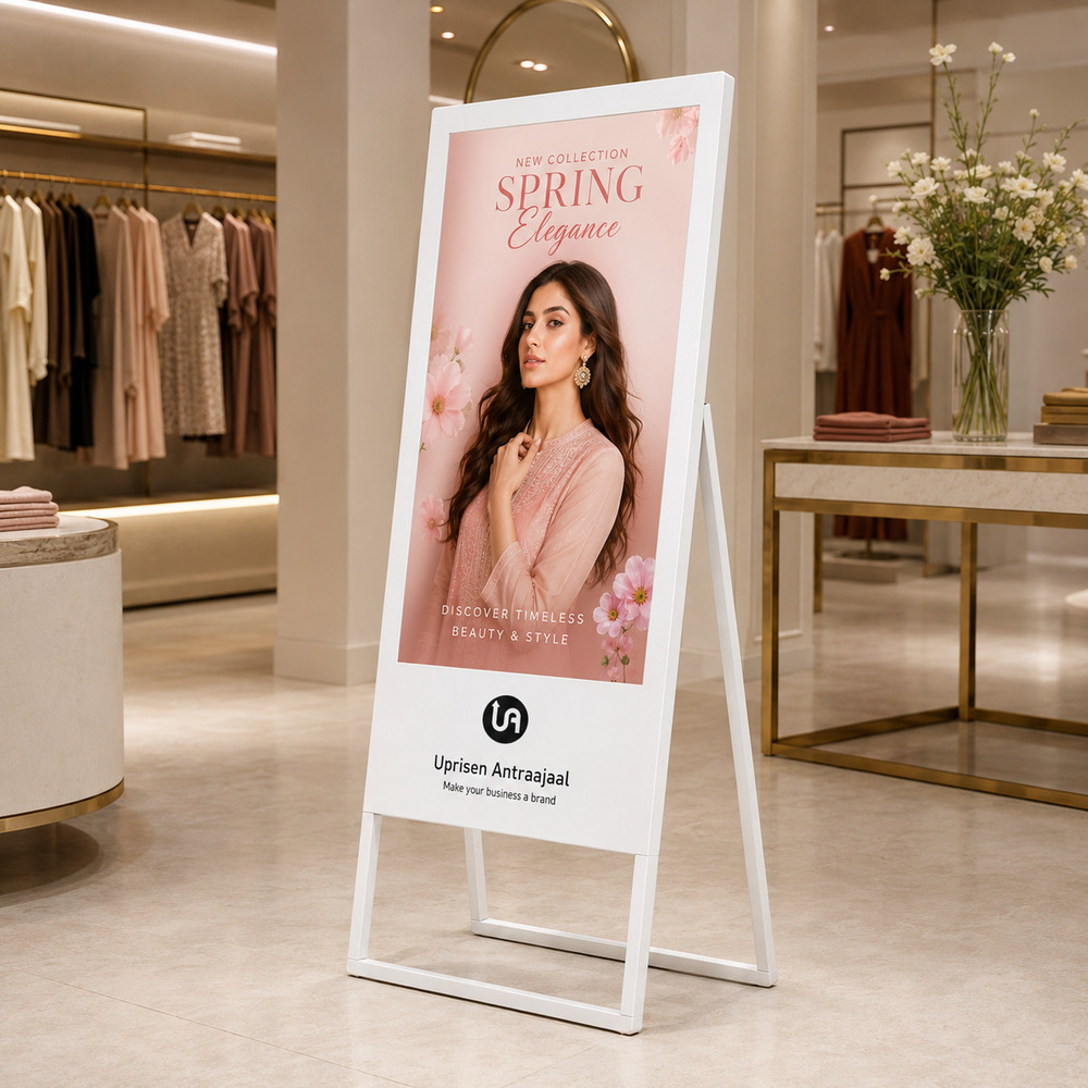 43 Inch White A Shape Digital Standee