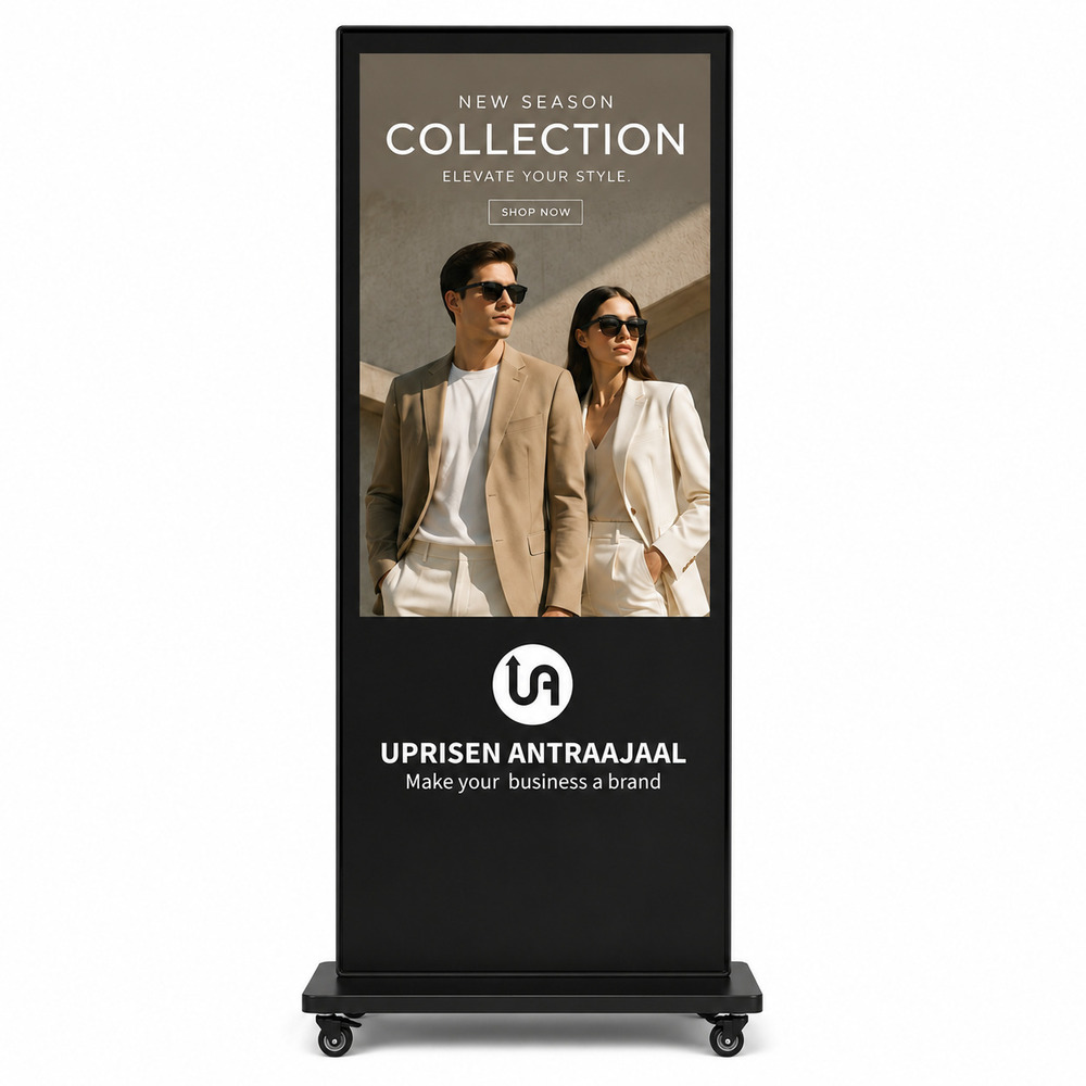 43 Inch 2 Plus 16 GB Black I Shape Digital Storage Standee