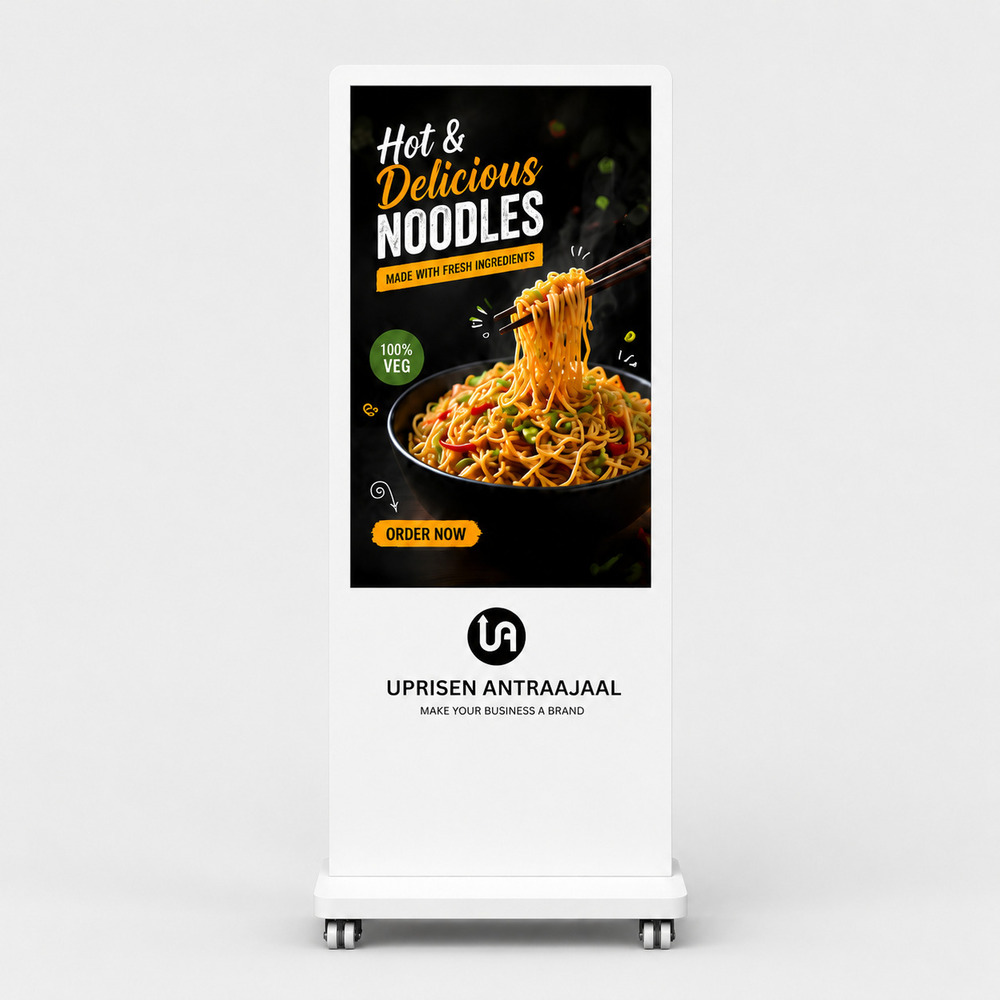 32 Inch White I Shape Digital Standee