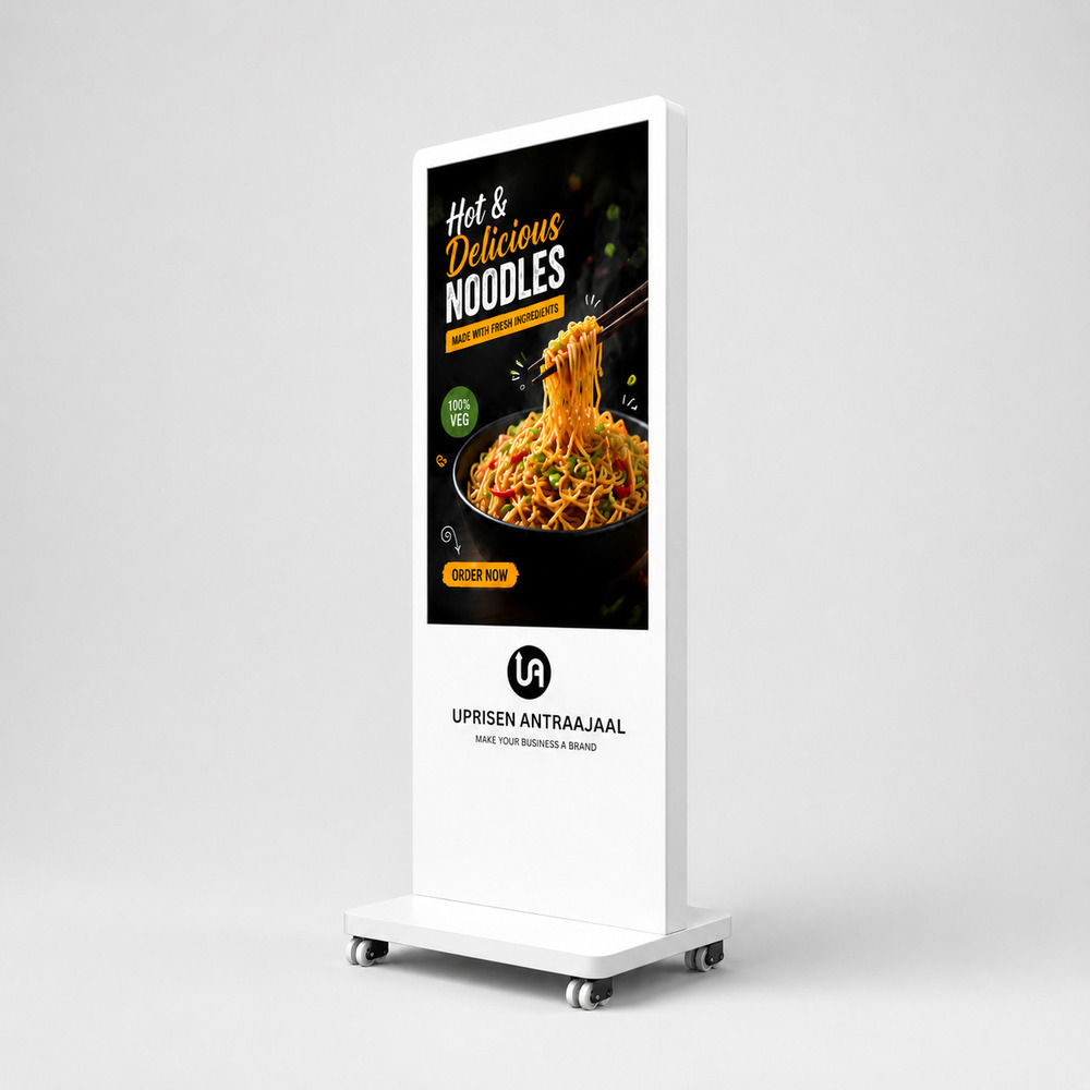 32 Inch White I Shape Digital Standee