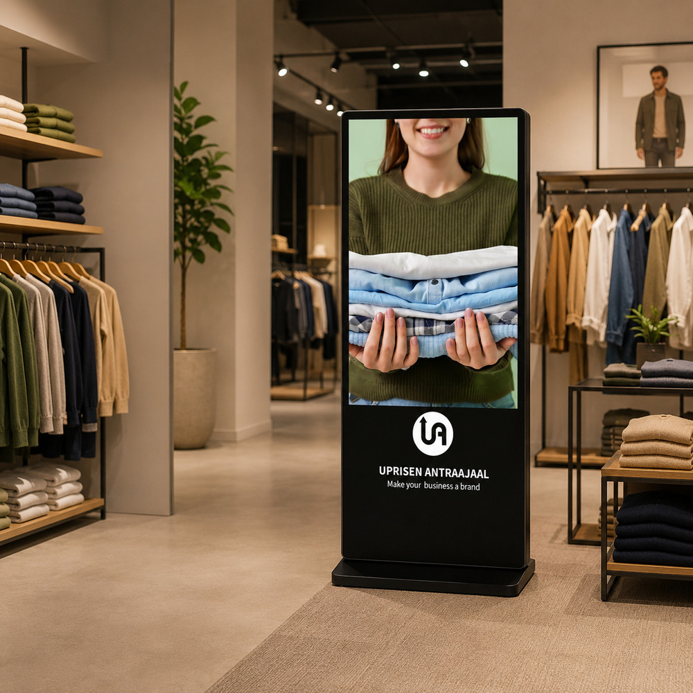 55 Inch Black I Shape Digital Standee