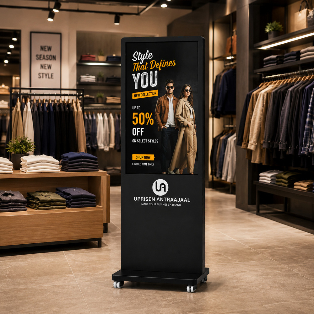 32 Inch Black I Shape Digital Standee