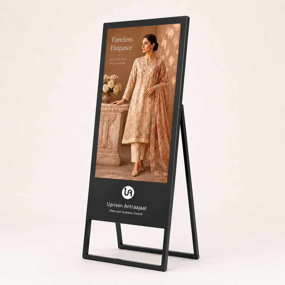 55 Inch Black A Shape Digital Standee