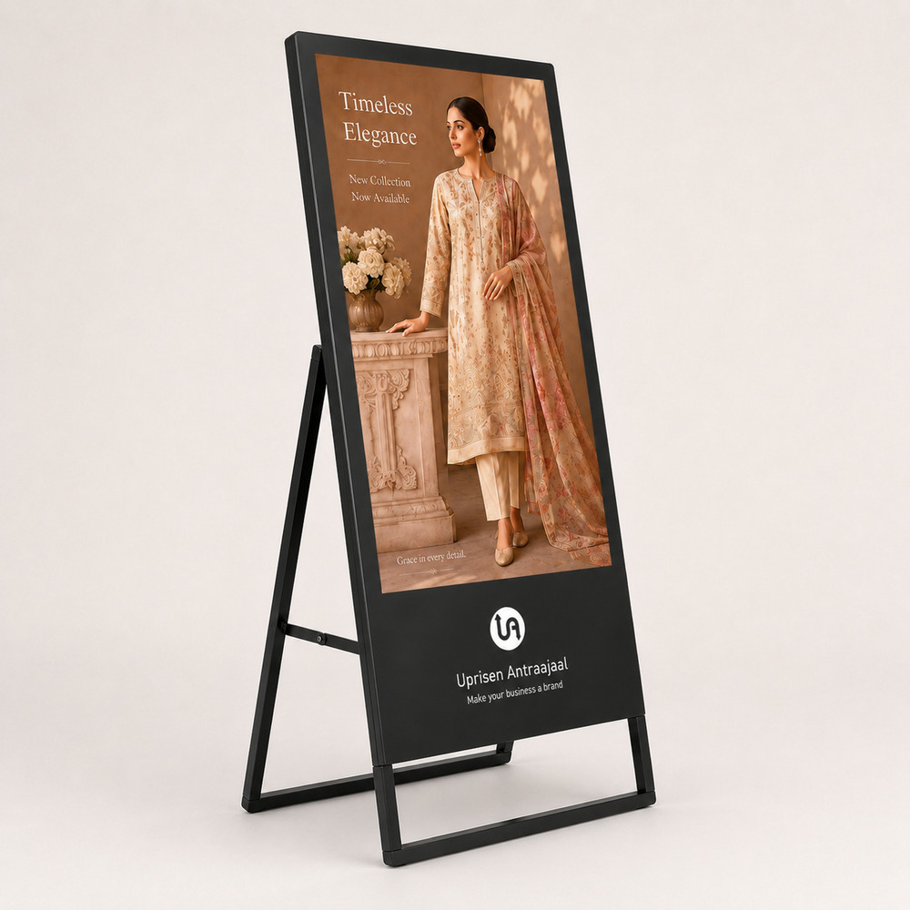 55 Inch Black A Shape Digital Standee