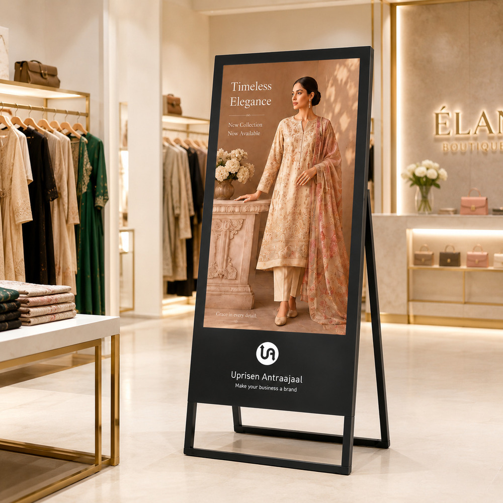 55 Inch Black A Shape Digital Standee