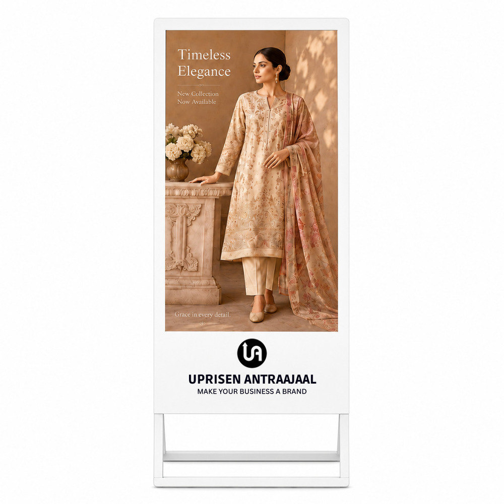 55 Inch White A Shape Digital Standee