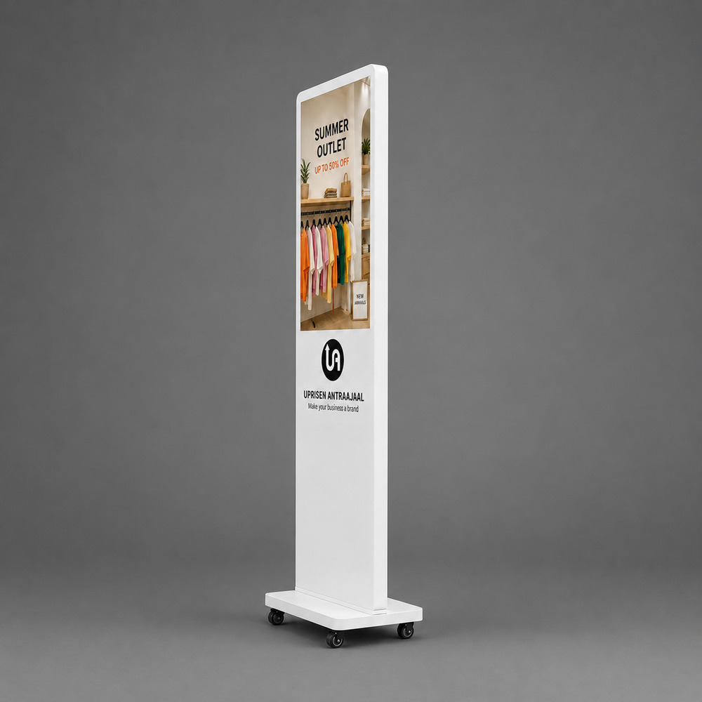24 Inch White I Shape Digital Standee