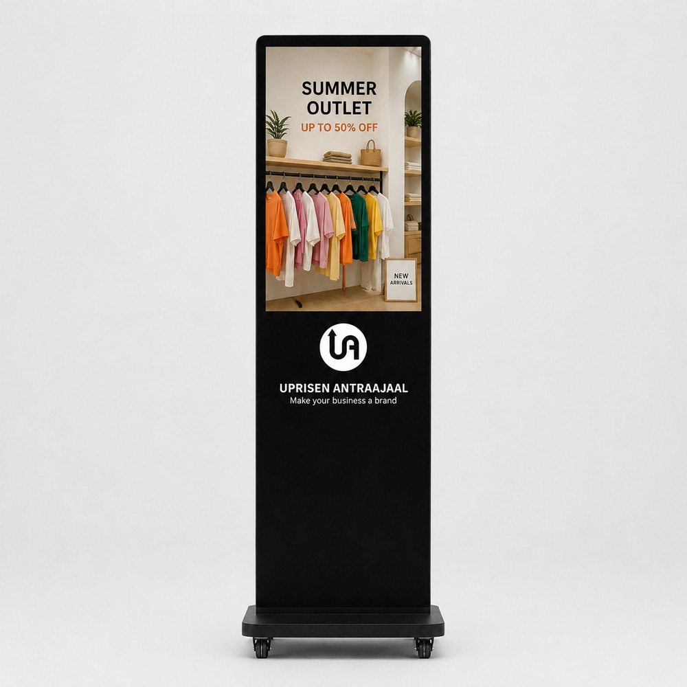 24 Inch Black I Shape Digital Standee