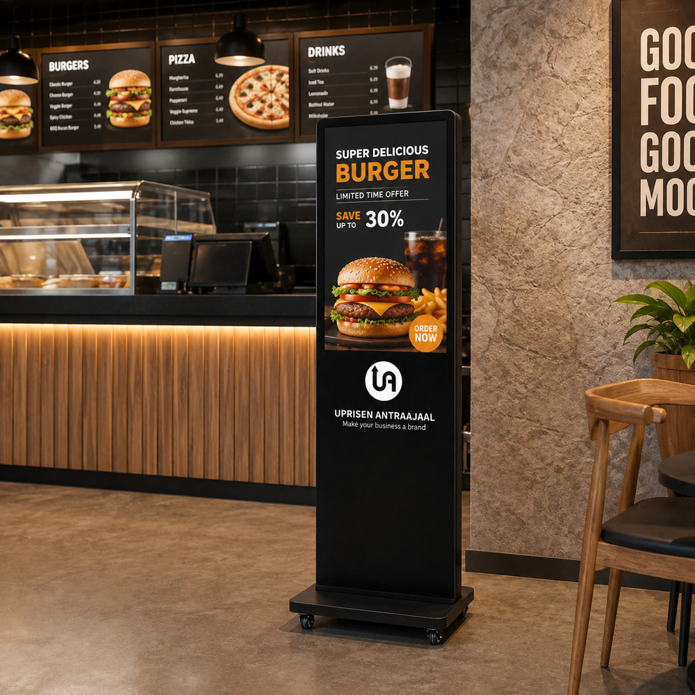 24 Inch Black I Shape Digital Standee