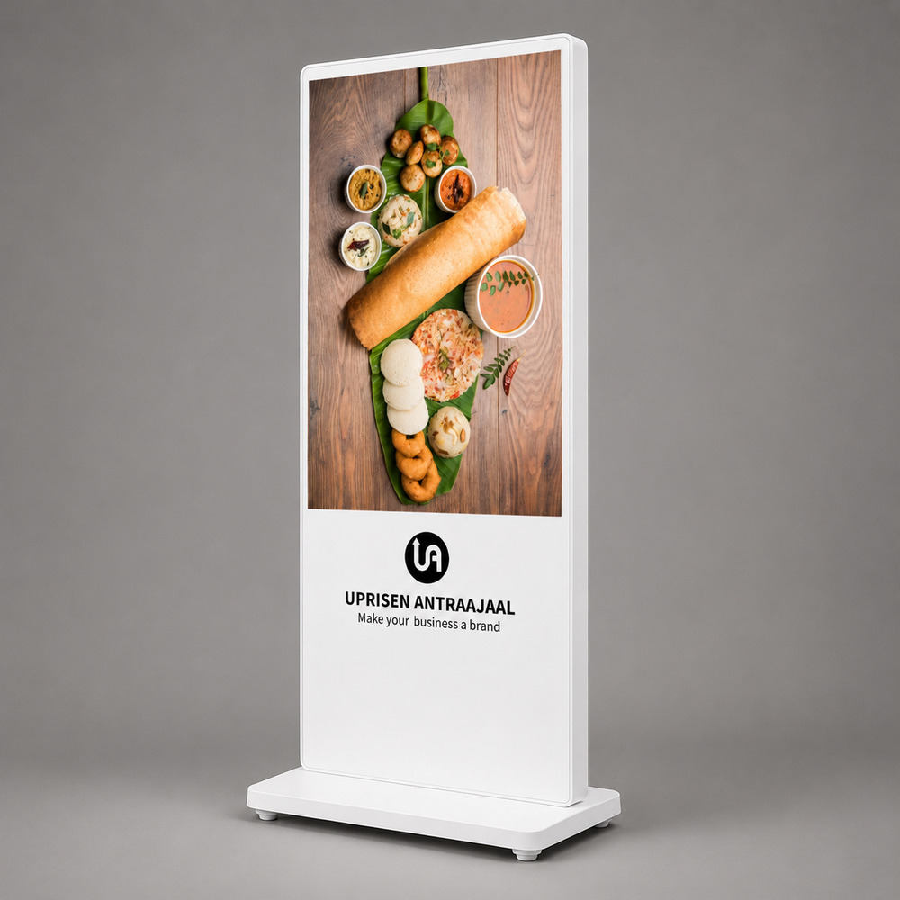 55 Inch White I Shape Digital Standee