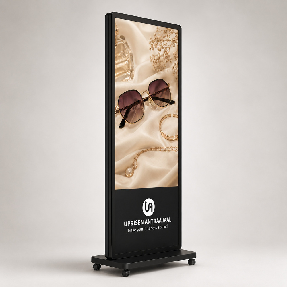 75 Inch Black I Shape Digital Standee