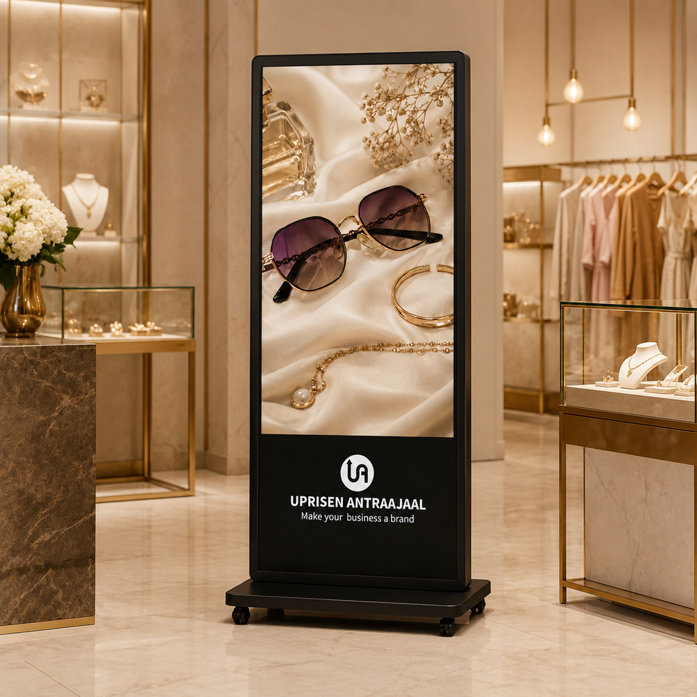 75 Inch Black I Shape Digital Standee