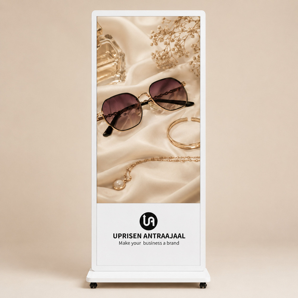 75 Inch White I Shape Digital Standee