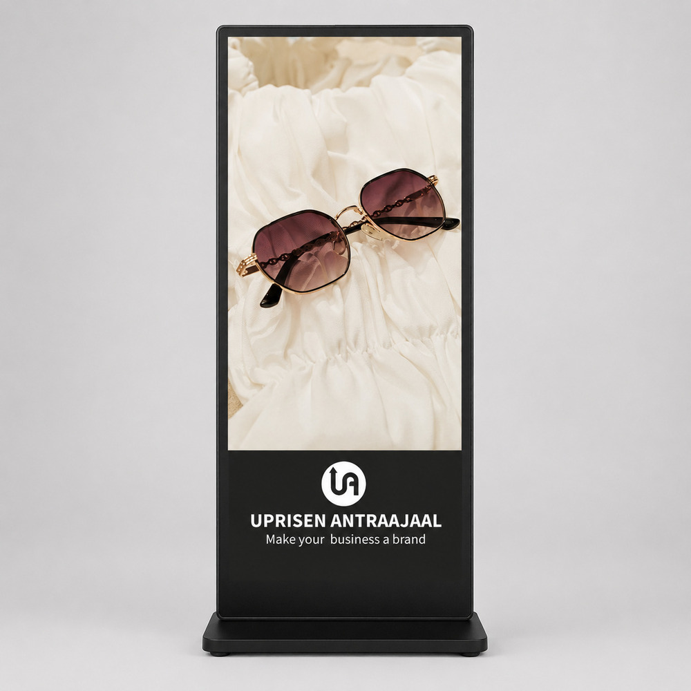 65 Inch Black I Shape Digital Standee