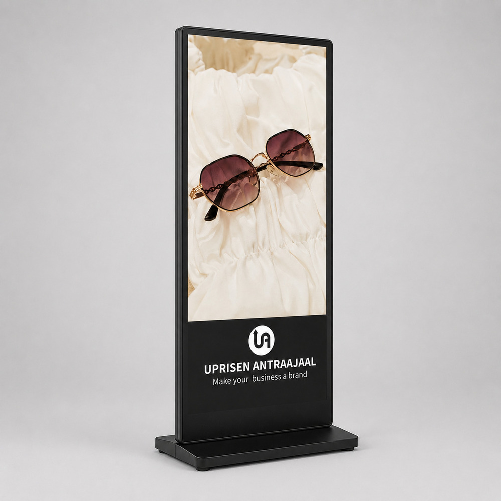 65 Inch Black I Shape Digital Standee