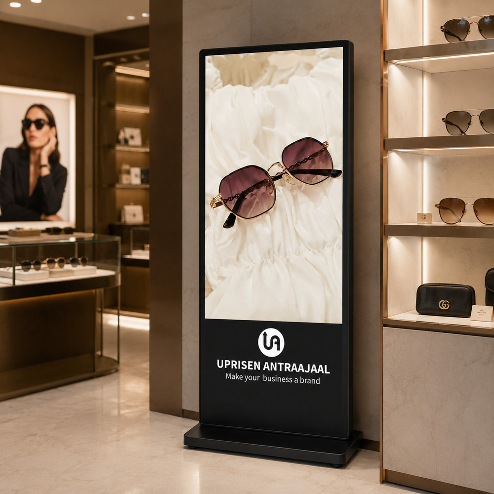 65 Inch Black I Shape Digital Standee