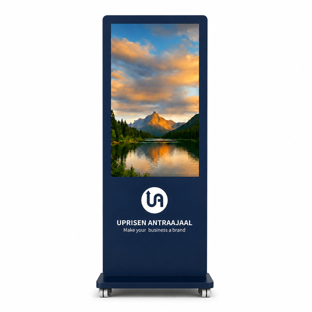 Premium Navy Blue Color I Shape Digital Standee
