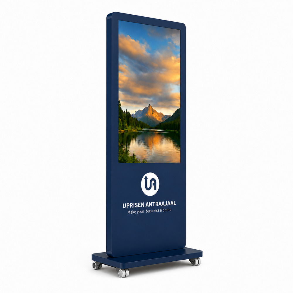 Premium Navy Blue Color I Shape Digital Standee