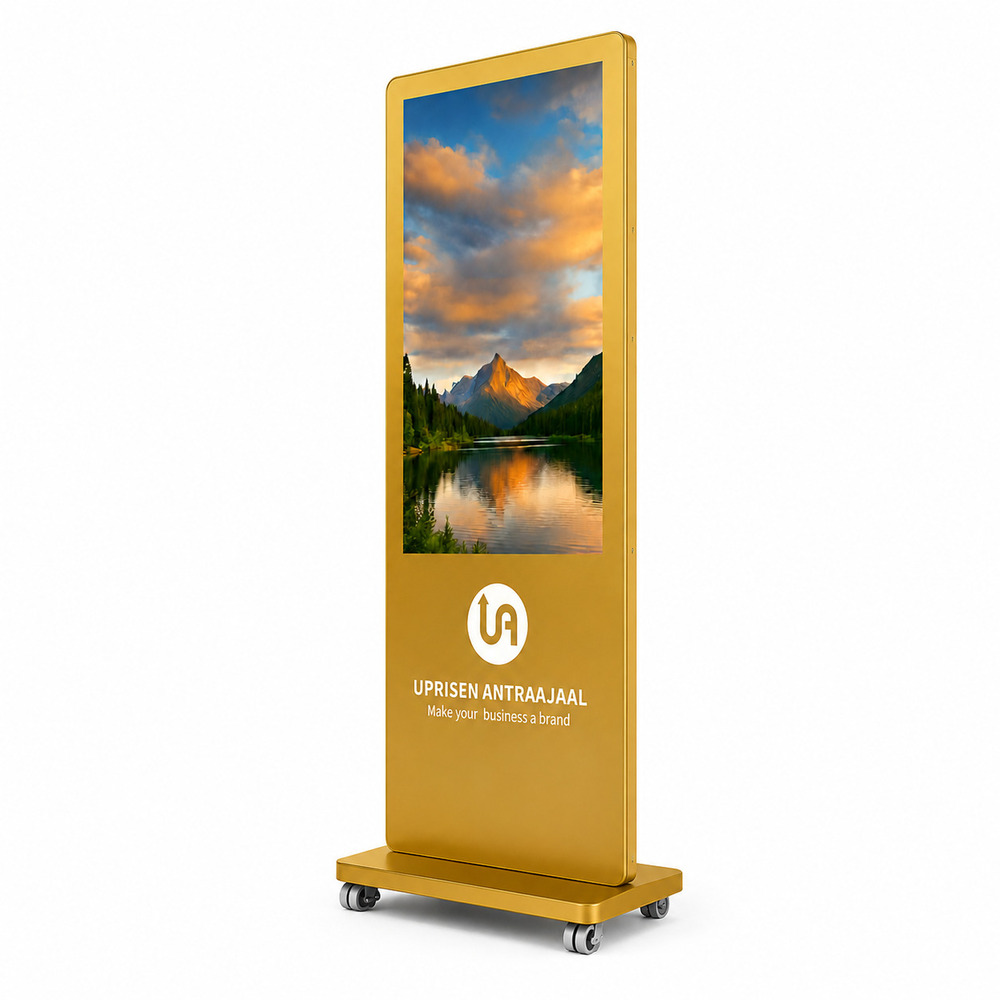 Premium Golden Color I Shape Digital Standee