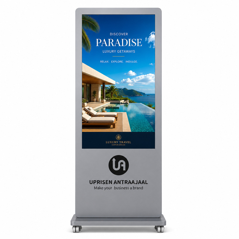 Premium Silver Color I Shape Digital Standee