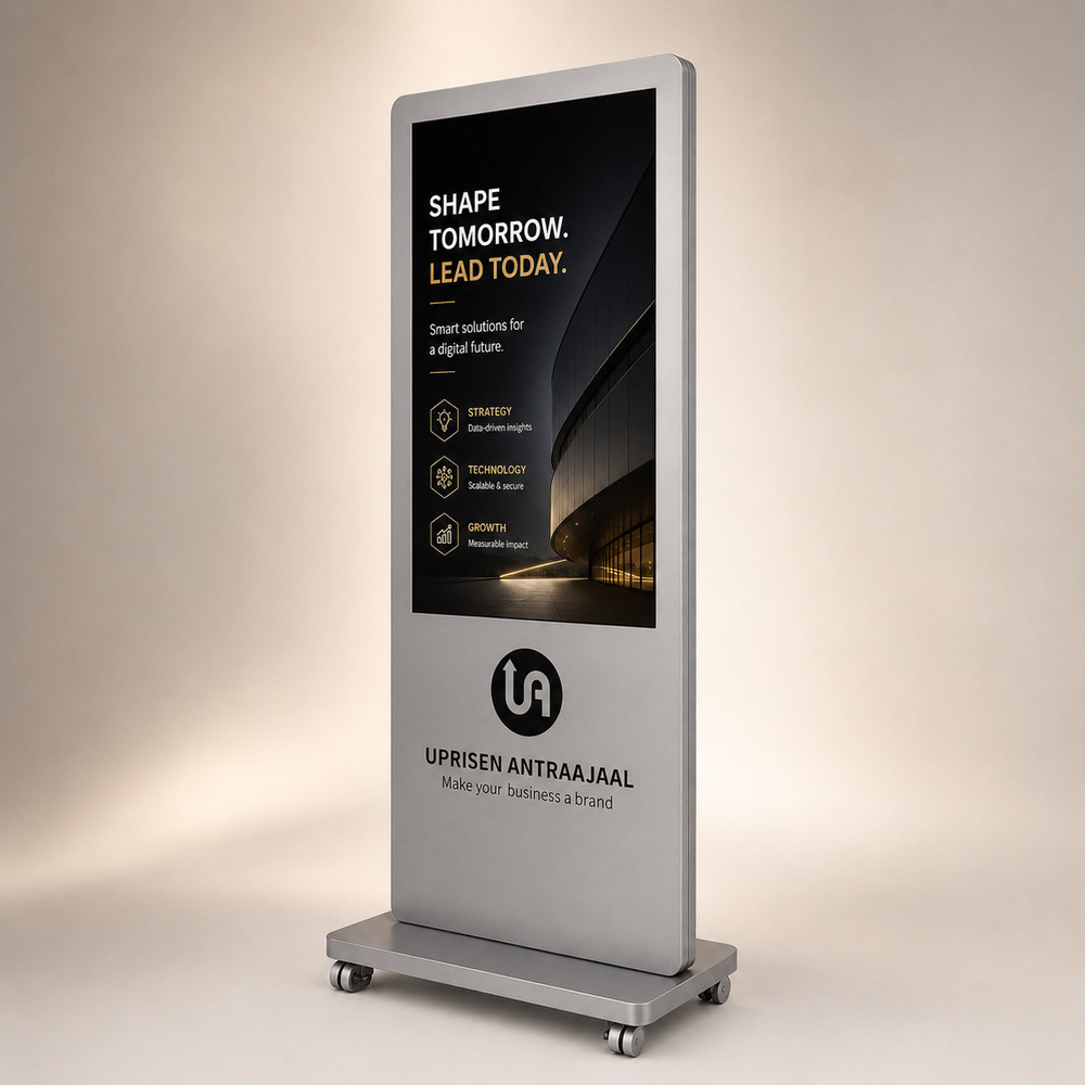 Premium Silver Color I Shape Digital Standee