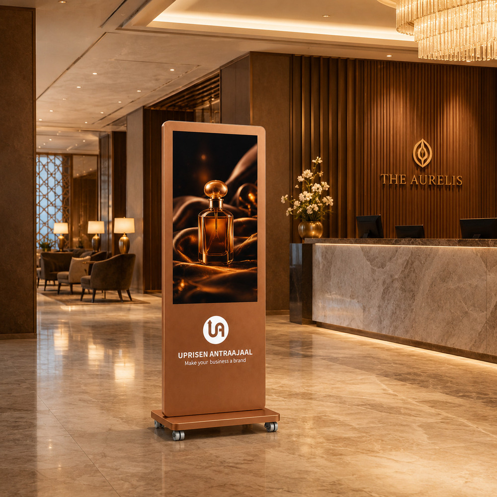Premium Copper Color I Shape Digital Standee