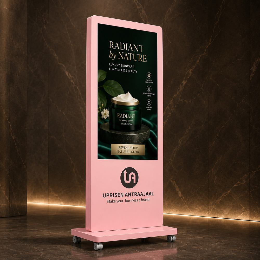 Premium Pink Color I Shape Digital Standee