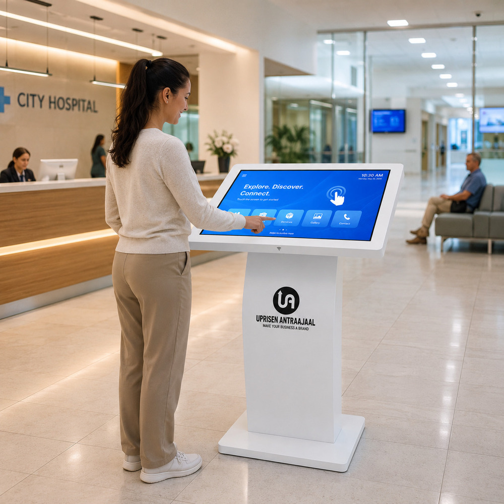 43 Inch White Touch Screen Kiosk