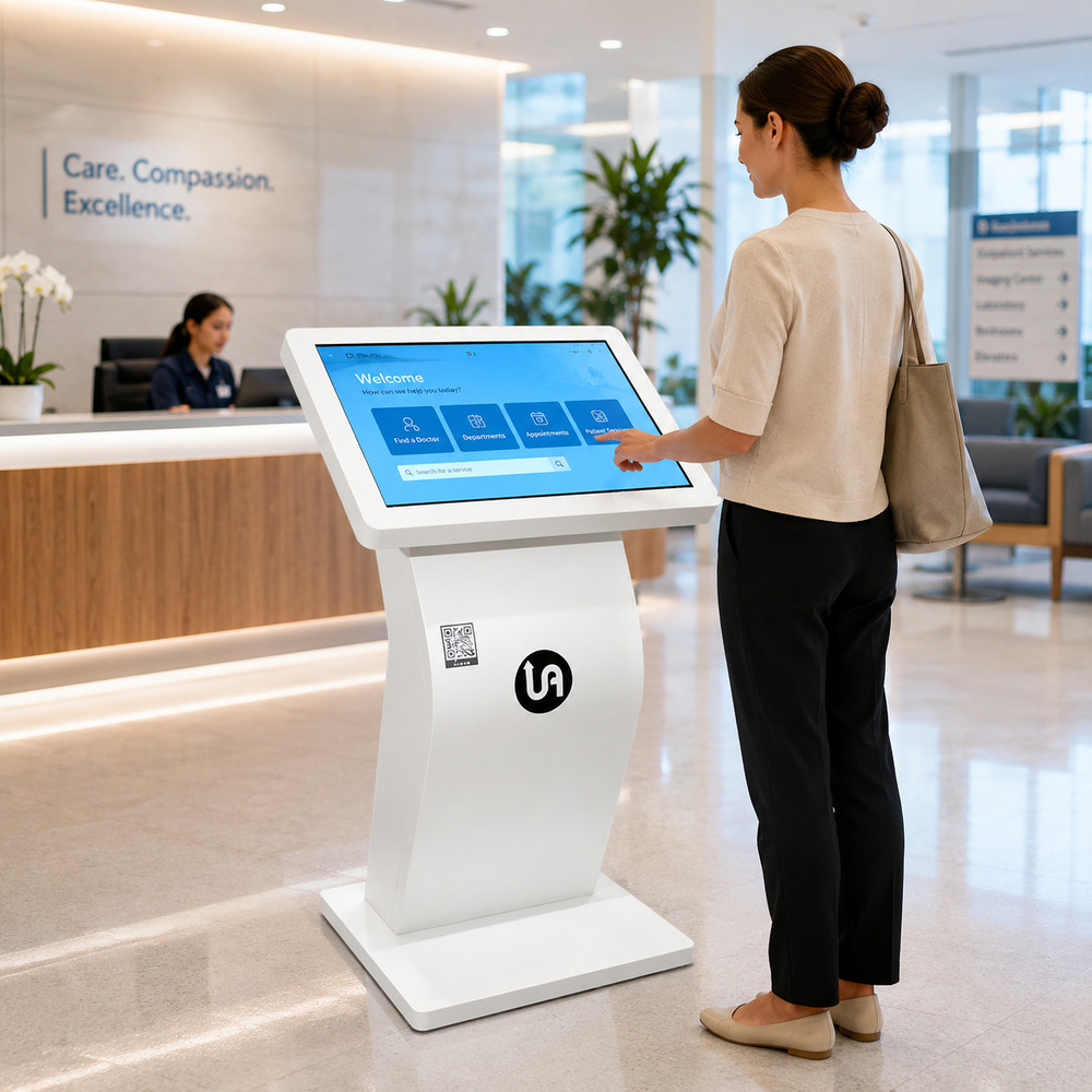 32 Inch White Touch Screen Kiosk