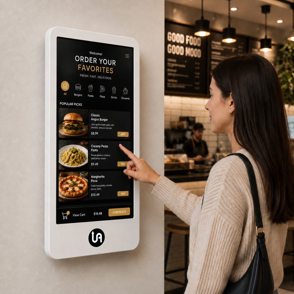 55 Inch White Touch Screen Wall Mount