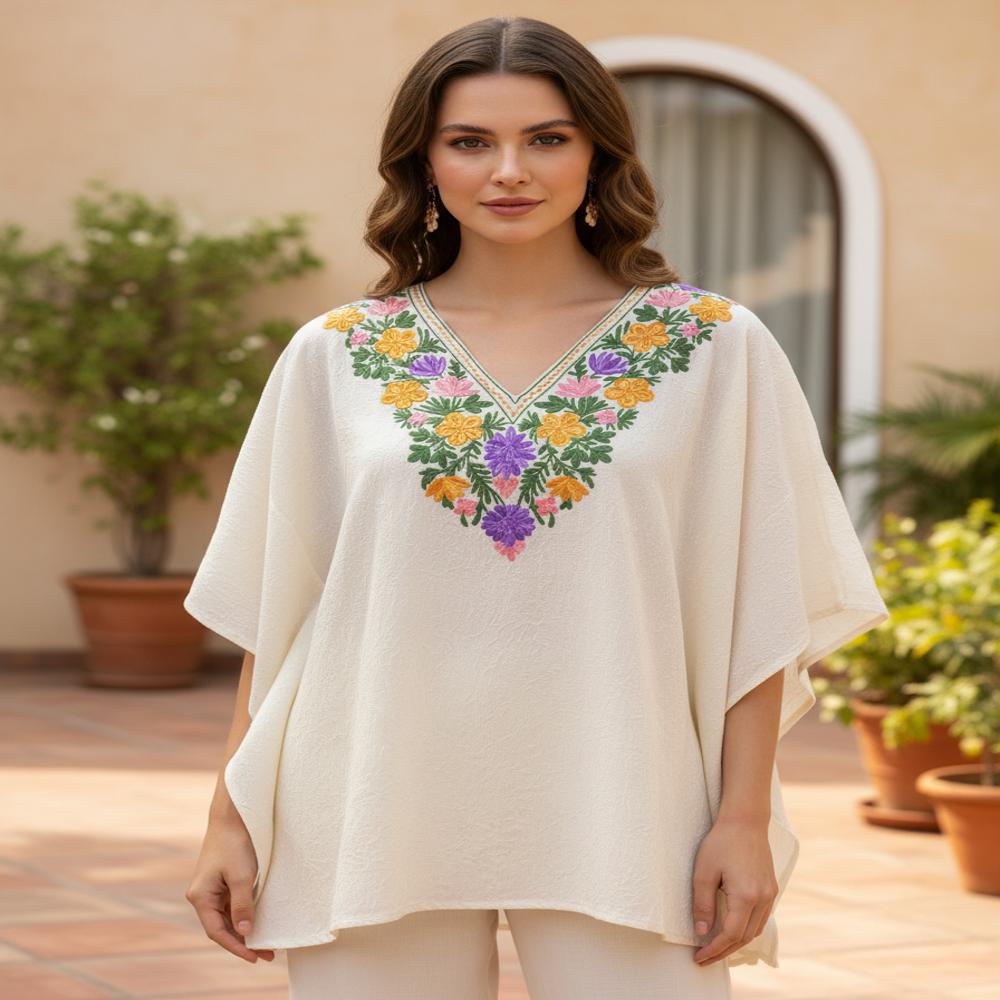 Cotton Crush Kashmiri Kaftan Tops