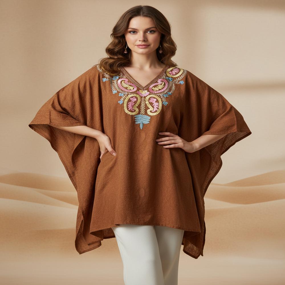 Cotton Crush Kashmiri Kaftan Tops