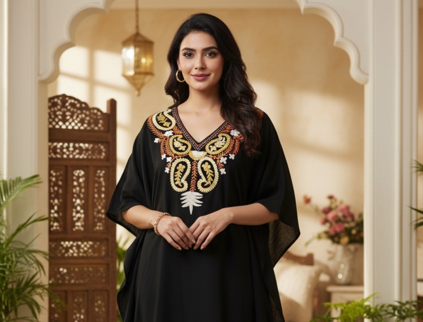 Cotton Crush Kashmiri Kaftan Tops