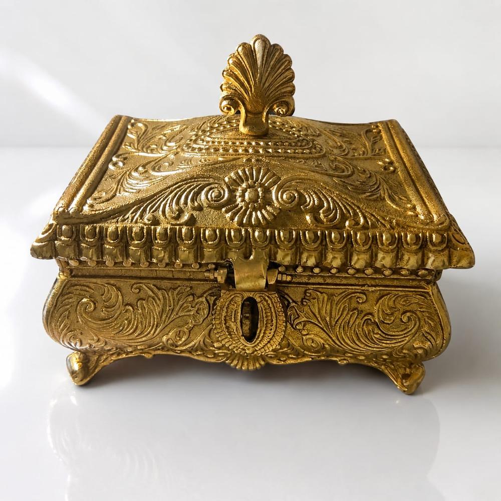 Luxury Antique Gold Rajwada Decorative Box Vintage