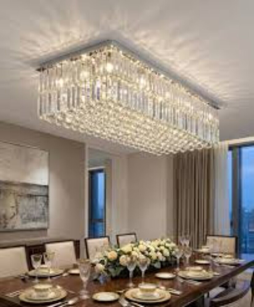Rectangular Crystal Chandelier