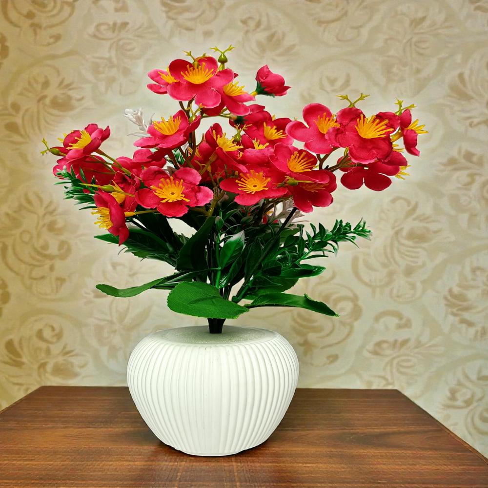 Artificial Yellow Blossom Small Flower Bunch for Home Decor Fabric Fake Flowers Yellow Sunflower Artificial Flower with Pot