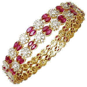 Pressure Set Diamonds Designer Indian Bangles