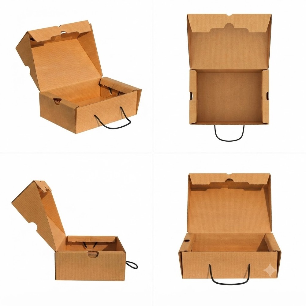 Brown Corrugated Shoes Rope Box
