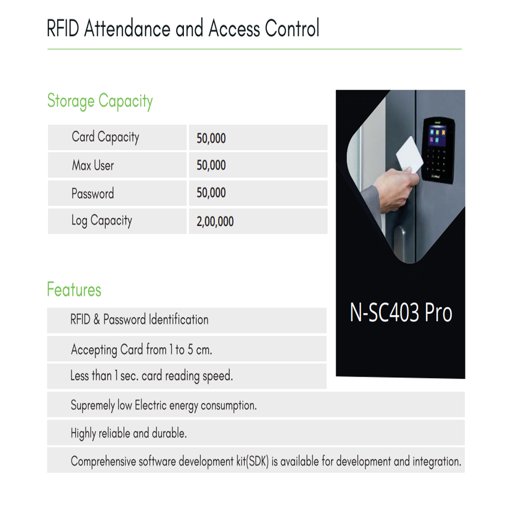 Essl Sc403 Rfid System - Data Capacity: 30