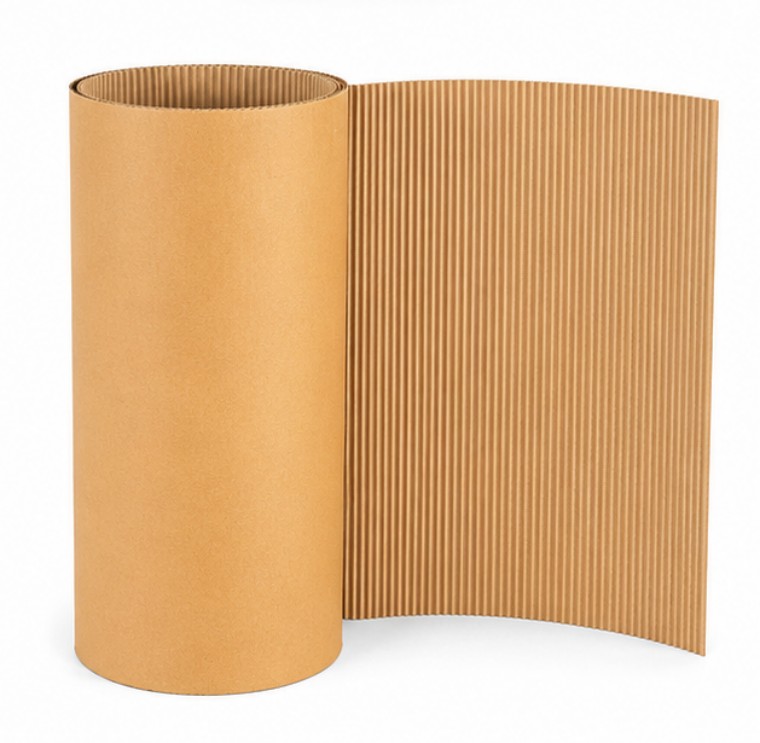 Brown Corrugated Roll - Recycled Fiber, 3 Layer, 150 Gsm, Matte Brown | Flexible, Shock Absorbing, Eco-friendly, Printable