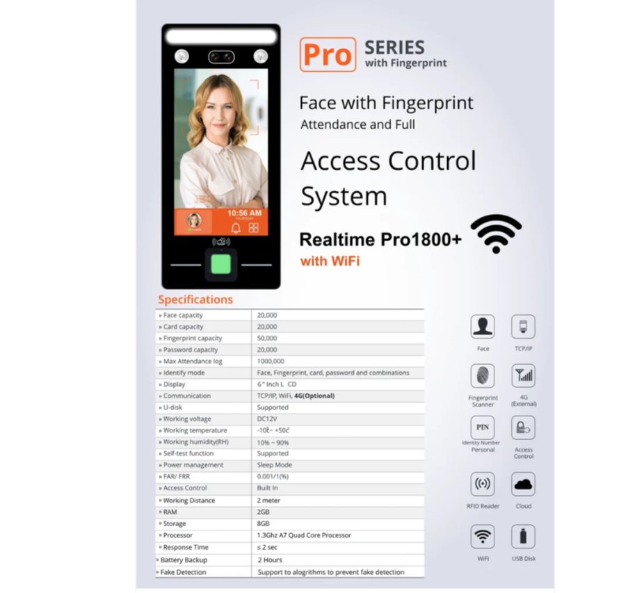 Realtime Pro1800 Machine - 6.5 Inch Biometric Material, 12 Watt Power | Multi-use Versatile Functionality
