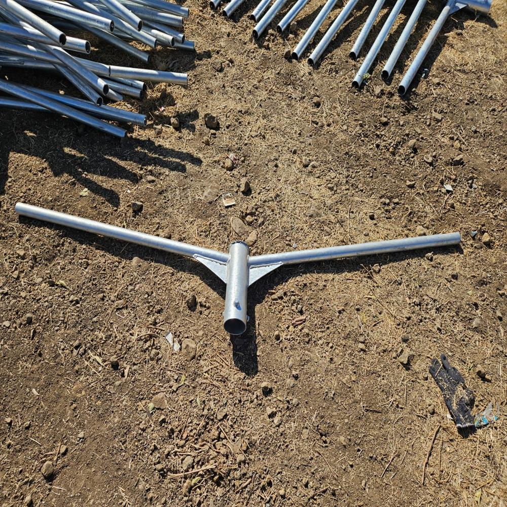 Octagonal Pole With Double Arm Bracket