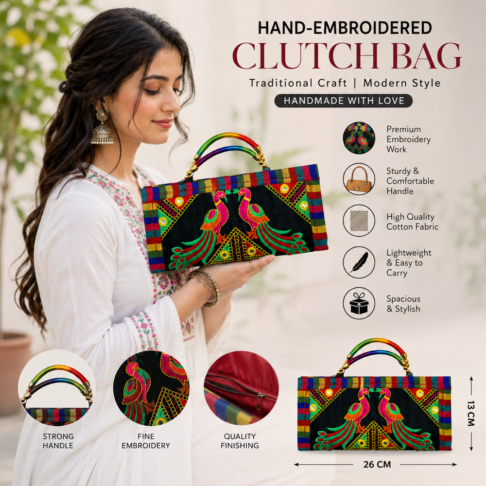 Handmade Peacock Motif Clutch Bag  85