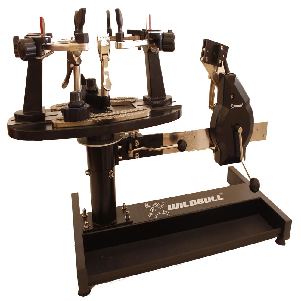 Manual Badminton Stringing Machine - Black 30x25x7cm, Non-slip Base | Hybrid Clamp, Manual Tension Adjustment, Dual Kg/lb Display