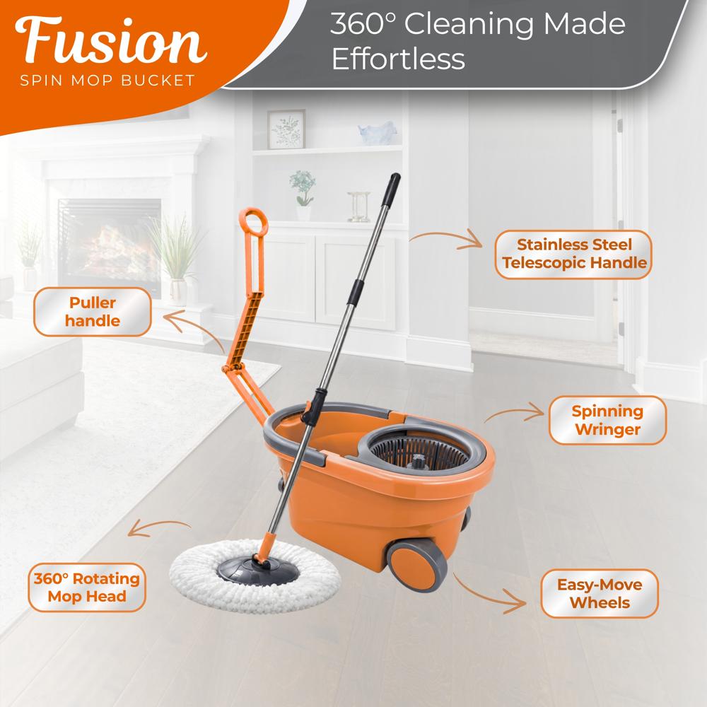 Klyntec Fusion 360 Rotation Spin Mop Bucket with Plastic Wringer