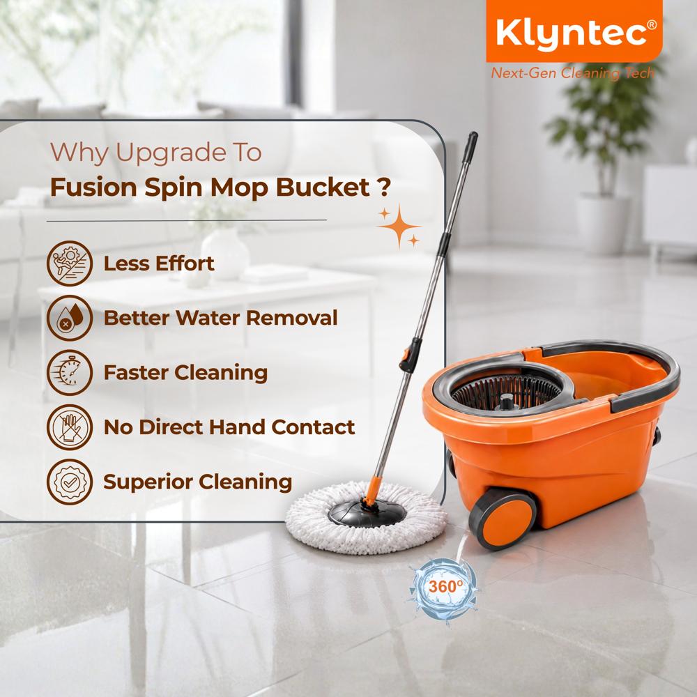 Klyntec Fusion 360 Rotation Spin Mop Bucket with Plastic Wringer